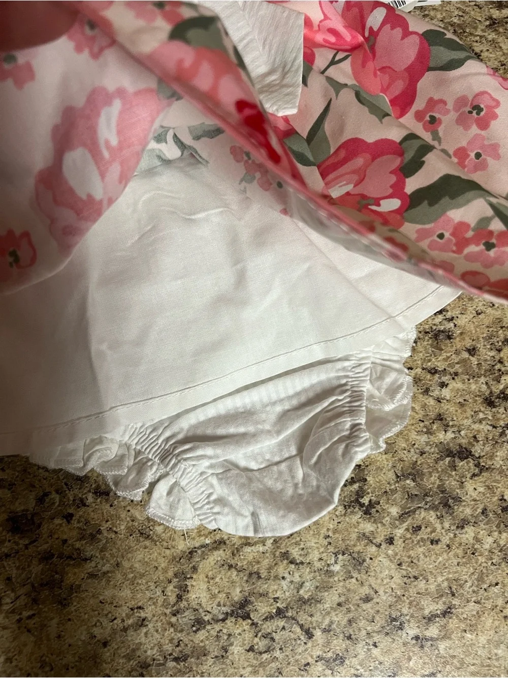 NWT BOTIQUE Infant Baby White & Pink Floral Bow Dress 0-3 months